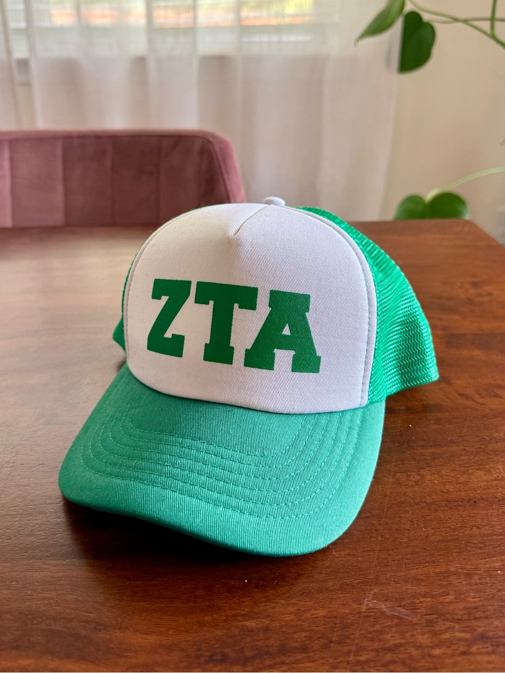 ZTA Green & White Trucker Hat | Sorority Big Little Rush Week Cap